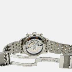 Pre Owned Breitling Navitimer UB0121 Automatic Grey 18k Rose Gold Stainless Steel Men's Wristwatch 43 mm