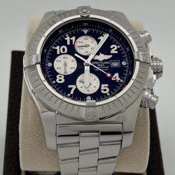 Pre Owned Breitling Super Avenger A13370 Automatic Black Stainless Steel Men's Wristwatch 48 mm
