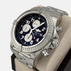 Pre Owned Breitling Super Avenger A13370 Automatic Black Stainless Steel Men's Wristwatch 48 mm