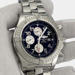 Pre Owned Breitling Super Avenger A13370 Automatic Black Stainless Steel Men's Wristwatch 48 mm