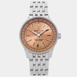 Pre Owned Pre-Owned Breitling Navitimer A17395201K1A1 Brown Automatic Stainless Steel Men's Wristwatch 35 MM