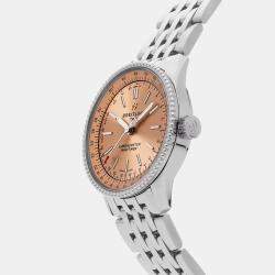 Pre Owned Pre-Owned Breitling Navitimer A17395201K1A1 Brown Automatic Stainless Steel Men's Wristwatch 35 MM