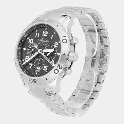 Pre Owned Breguet Transatlantique Type XXI Flyback 3810ST/92/SZ9 Automatic Black Dial Stainless Steel Men's Wristwatch 42 mm