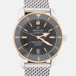 Pre Owned Breitling Superocean Heritage UB2010 Automatic Black 18K Rose Gold Stainless Steel Men's Wristwatch 44mm