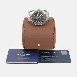 Pre Owned Breitling Superocean Heritage UB2010 Automatic Black 18K Rose Gold Stainless Steel Men's Wristwatch 44mm