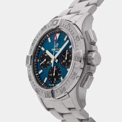مملوكة مسبقًا Breitling Avenger B01 AB0146101C1A1 Automatic Chronograph Blue Dial Stainless Steel Men's Wristwatch 42mm