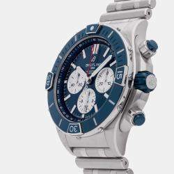 مملوكة مسبقًا ساعة يد رجالية بريتلينغ سوبر كرونومات B01 AB0136161C1A1 أوتوماتيك زرقاء فولاذ مقاوم للصدأ مستعملة 44 ملم