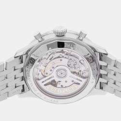 Pre Owned Pre-Owned Breitling Navitimer B01 Chronograph AB0138241G1A1 Silver Automatic Stainless Steel Men's Wristwatch 43 MM