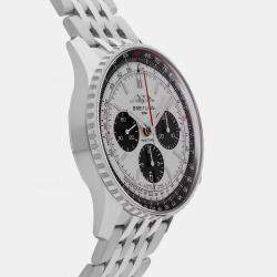 Pre Owned Pre-Owned Breitling Navitimer B01 Chronograph AB0138241G1A1 Silver Automatic Stainless Steel Men's Wristwatch 43 MM
