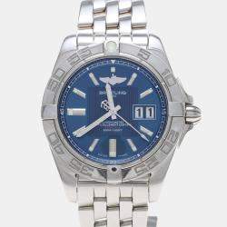 مملوكة مسبقًا Breitling Galactic A49350 Automatic Blue Stainless Steel Men's Wristwatch 41 mm
