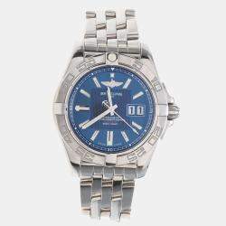 مملوكة مسبقًا Breitling Galactic A49350 Automatic Blue Stainless Steel Men's Wristwatch 41 mm