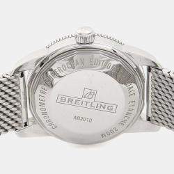 مملوكة مسبقًا ساعة يد رجالية بريتلينغ سوبرأوشن هيريتاج AB2010 أوتوماتيكية باللون الأسود من الفولاذ المقاوم للصدأ 42 ملم