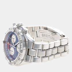 Pre Owned ساعة يد رجالية بريتلينغ ترانس أوشن كرونوغراف A53340 أوتوماتيك زرقاء فولاذ مقاوم للصدأ 43 مم