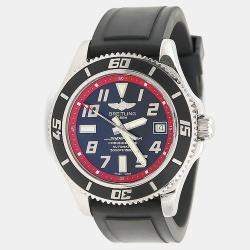 مملوكة مسبقًا ساعة يد رجالية بريتلينغ سوبر أوشن A17364 أوتوماتيك ستانلس ستيل سوداء 42 مم