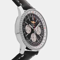 مملوكة مسبقًا Pre-Owned Breitling Navitimer 01 AB012012/BB01 Black Automatic Stainless Steel Men's Wristwatch 43 MM