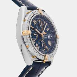 مملوكة مسبقًا ساعة يد رجالية بريتلينغ كروسويند أوتوماتيك ذهب أصفر عيار 18 قيراط ستانلس ستيل زرقاء مستعملة 42 مم