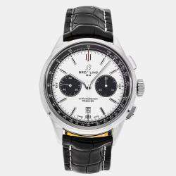 Pre Owned Pre-Owned Breitling Premier B01 Chronograph AB0118221G1P1 Black Automatic Stainless Steel Men's Wristwatch 42 MM