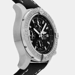 Pre Owned ساعة يد رجالية بريتلينغ أفنجر كرونوغراف A13385101B1X2 سوداء أوتوماتيكية ستانلس ستيل مستعملة 43 مم