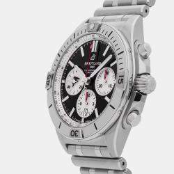 Pre Owned Breitling Chronomat AB01342B1B3A1 Automatic Chronograph Black Dial Stainless Steel Men's Wristwatch 42mm