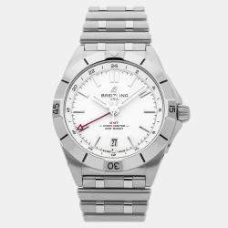 Pre Owned Pre-Owned Breitling Chronomat GMT A32398101A1A1 Silver Automatic Stainless Steel Men's Wristwatch 40 MM