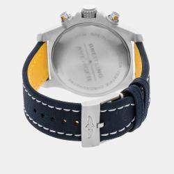 Pre Owned ساعة يد رجالية بريتلينغ أفنجر كرونوغراف A13317101C1X1 زرقاء أوتوماتيك ستانلس ستيل مملوكة مسبقًا 45 مم