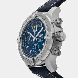 Pre Owned ساعة يد رجالية بريتلينغ أفنجر كرونوغراف A13317101C1X1 زرقاء أوتوماتيك ستانلس ستيل مملوكة مسبقًا 45 مم