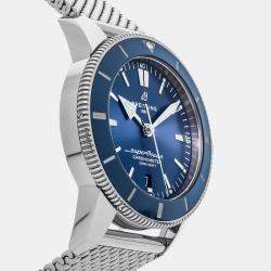 Pre Owned ساعة يد رجالية بريتلينغ سوبر أوشن هيريتاج B20 AB2030161C1A1 زرقاء أوتوماتيك ستانلس ستيل 44 مم