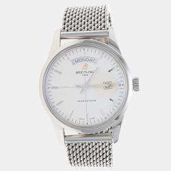 Pre Owned Breitling Transocean A45310 Automatic Stainless Steel Men's Wristwatch 43 mm