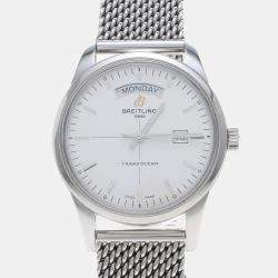 مملوكة مسبقًا Breitling Transocean A45310 Automatic Stainless Steel Men's Wristwatch 43 mm