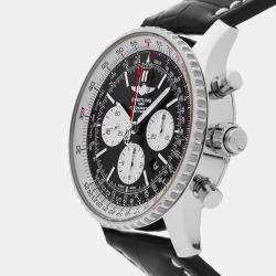 Pre Owned ساعة يد رجالية بريتلينغ نافيتيمر رتراتبانت كرونوجراف أسود أوتوماتيك ستانلس ستيل مستعملة 45 مم