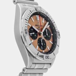 Pre Owned ساعة بريتلينغ كرونوموت B01 AB0134101K1A1 أوتوماتيكية بنية من الفولاذ المقاوم للصدأ للرجال 42 مم مستعملة