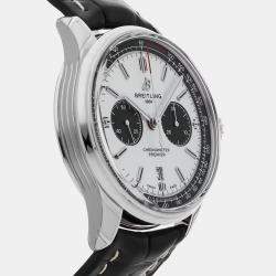 Pre Owned Pre-Owned Breitling Premier B01 Chronograph AB0118221G1P1 Silver Automatic Stainless Steel Men's Wristwatch 42 MM
