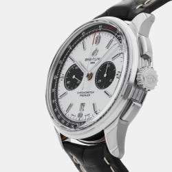 Pre Owned Pre-Owned Breitling Premier B01 Chronograph AB0118221G1P1 Silver Automatic Stainless Steel Men's Wristwatch 42 MM