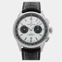 Pre Owned Pre-Owned Breitling Premier B01 Chronograph AB0118221G1P1 Silver Automatic Stainless Steel Men's Wristwatch 42 MM