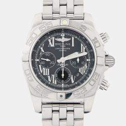 Pre Owned Breitling Chronomat Chronograph AB0110 Automatic Black Stainless Steel Men's Wristwatch 44mm