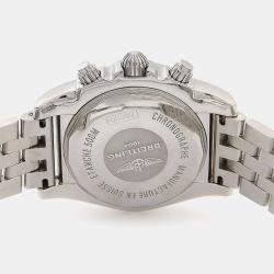 Pre Owned Breitling Chronomat Chronograph AB0110 Automatic Black Stainless Steel Men's Wristwatch 44mm