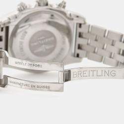 Pre Owned Breitling Chronomat Chronograph AB0110 Automatic Black Stainless Steel Men's Wristwatch 44mm