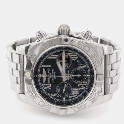 Pre Owned Breitling Chronomat Chronograph AB0110 Automatic Black Stainless Steel Men's Wristwatch 44mm