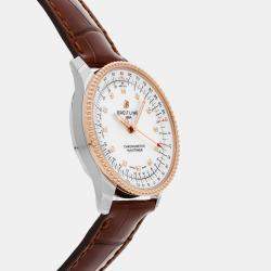 مملوكة مسبقًا Pre-Owned Breitling Navitimer U17395211A1P2 Silver Automatic 18k Rose Gold, Stainless Steel Men's Wristwatch 35 MM