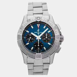 مملوكة مسبقًا Breitling Chronomat AB0134101C1A1 Blue Stainless Steel Automatic Men's Wristwatch 42mm