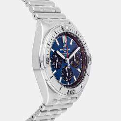 مملوكة مسبقًا Breitling Chronomat AB0134101C1A1 Blue Stainless Steel Automatic Men's Wristwatch 42mm
