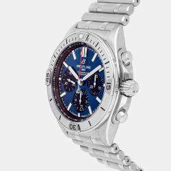 مملوكة مسبقًا Breitling Chronomat AB0134101C1A1 Blue Stainless Steel Automatic Men's Wristwatch 42mm