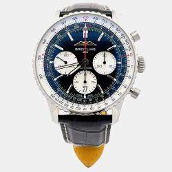 Pre Owned Breitling Navitimer 1 B01 AB0138211B1P1 Black Stainless Steel Automatic Men's Wristwatch 43mm