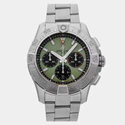 Pre Owned Breitling Avenger B01  AB0147101L1A1 Green Stainless Steel Automatic Men's Watches 44mm