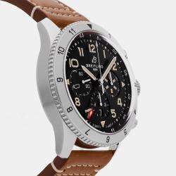 Pre Owned Breitling Super Avi B04 Chronograph GMT P-51 Mustang AB04453A1B1X1 Black Stainless Steel Automatic Men's Watches 46mm