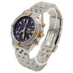 Pre Owned Breitling Black Dial Steel & Yellow Gold Chronomat Chronograph Men's Watch 39MM