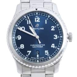Breitling Blue Stainless Steel Navitimer 8 A71314 Men's Wristwatch 41 mm