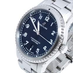 Breitling Blue Stainless Steel Navitimer 8 A71314 Men's Wristwatch 41 mm