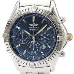 Pre Owned Breitling Blue Stainless Steel Shadow Flyback Chronograph A35312 Men's Wristwatch 42 MM