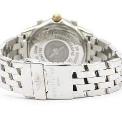 Pre Owned Breitling Blue Stainless Steel Shadow Flyback Chronograph A35312 Men's Wristwatch 42 MM